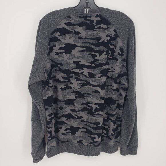 Robert Graham Mooers Camo Pullover Sweatshirt L Mens Crew Neck Cotton Gray Black - Picture 4 of 12